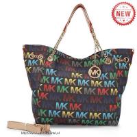 michael kors logo signature groot zwart multicolor bakken Verkoop Nederland ulo6t684